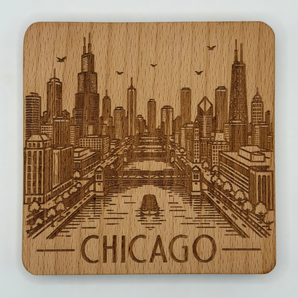 Chicago Skyline Coaster (Square)