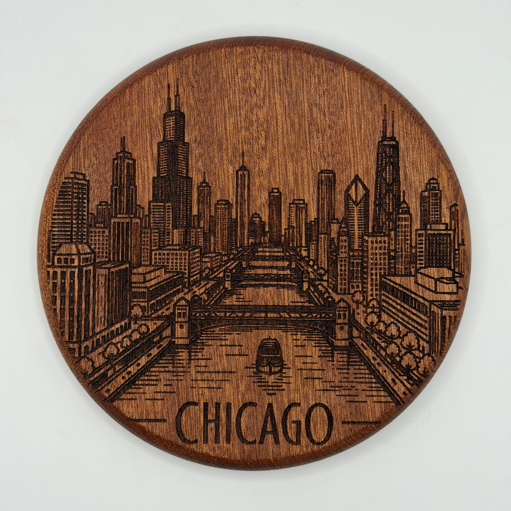 Chicago Skyline Coaster (Circle)