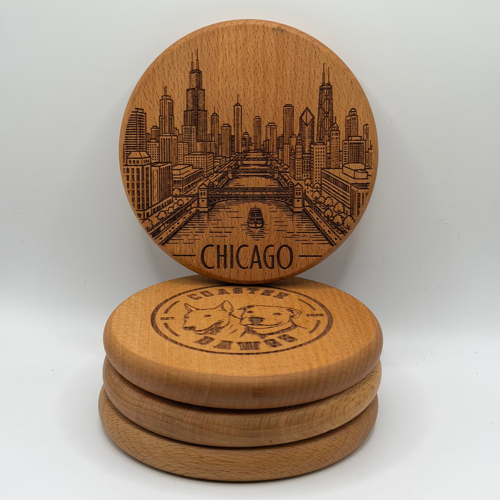 Chicago Skyline Coaster (Circle)