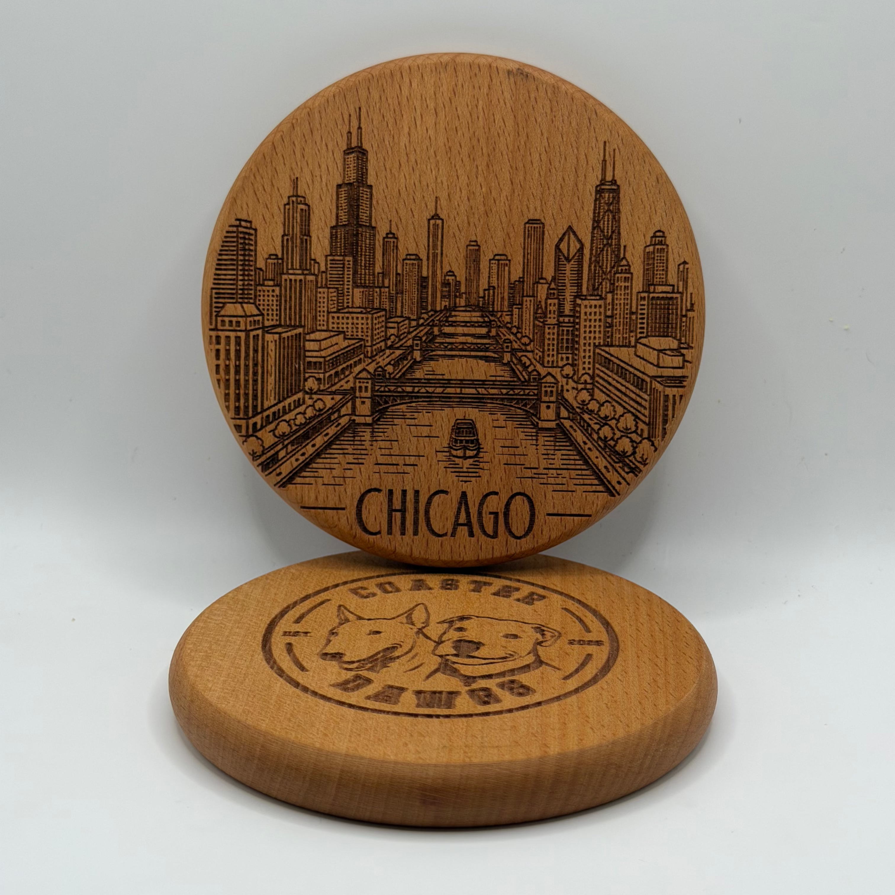 Chicago Skyline Coaster (Circle)