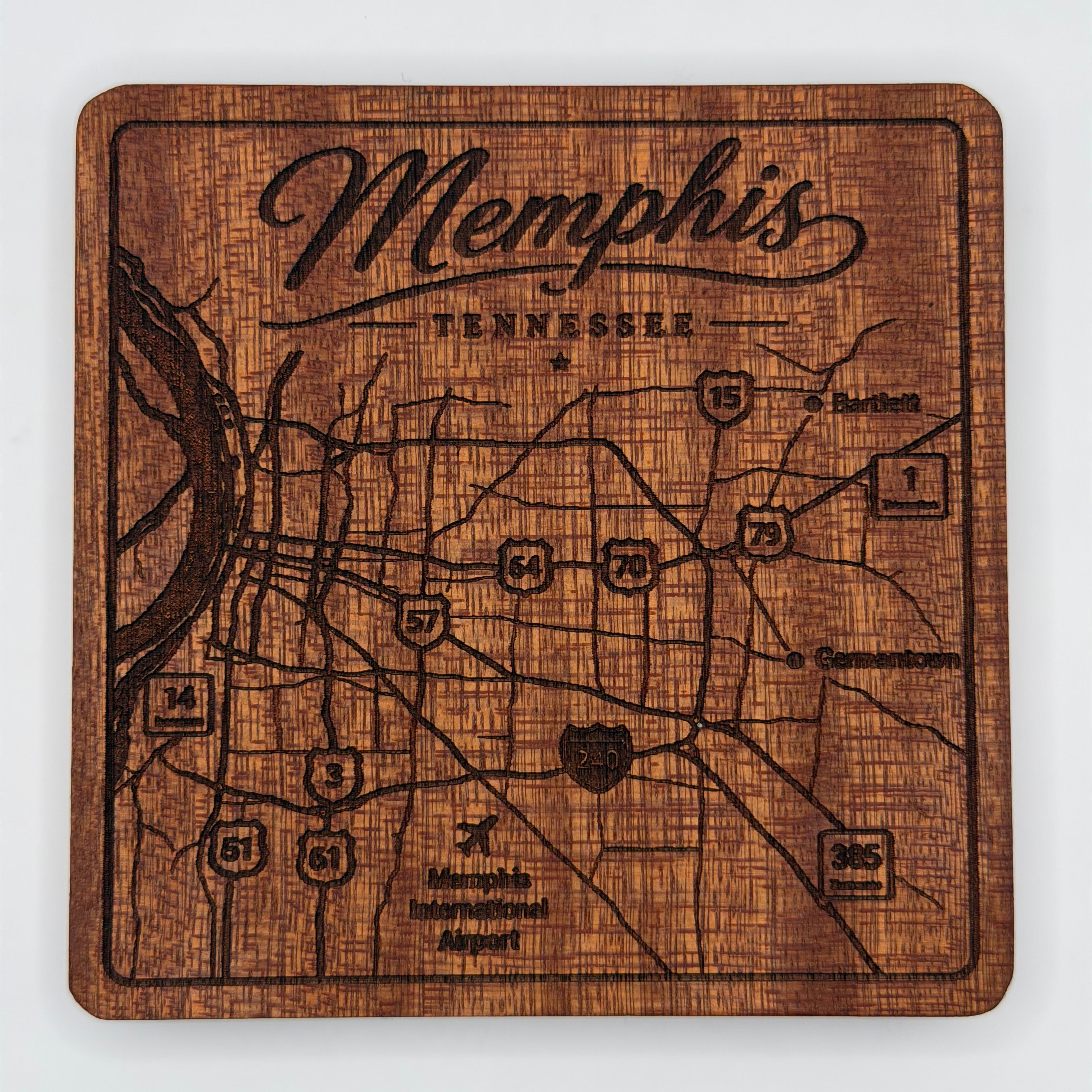 Memphis City Map Coaster (Square)
