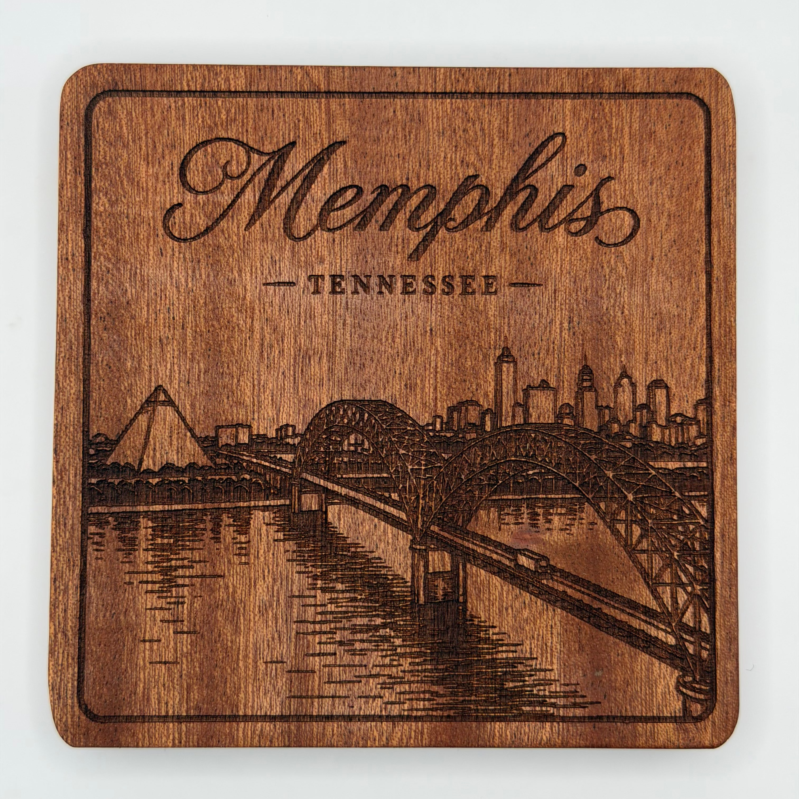 Memphis Skyline & Bridge Coaster (Square)