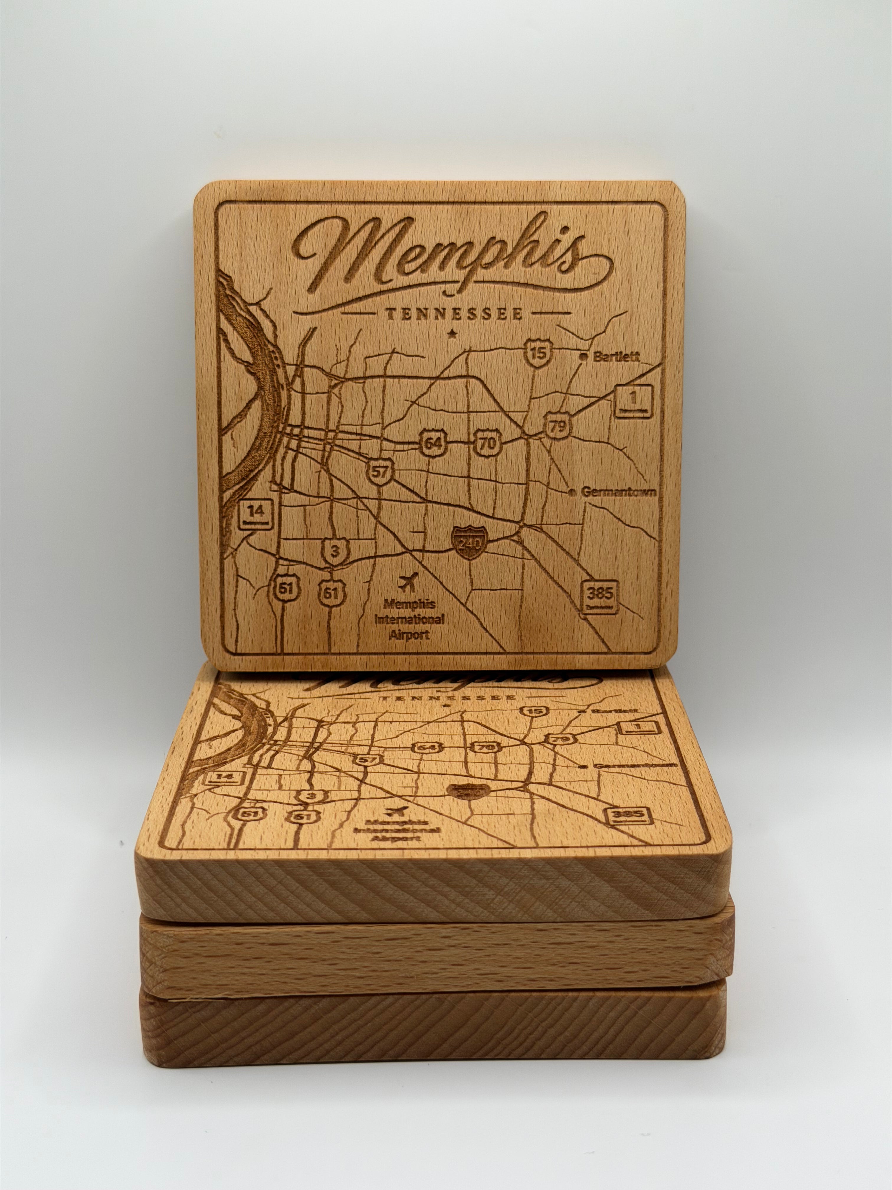 Memphis City Map Coaster (Square)