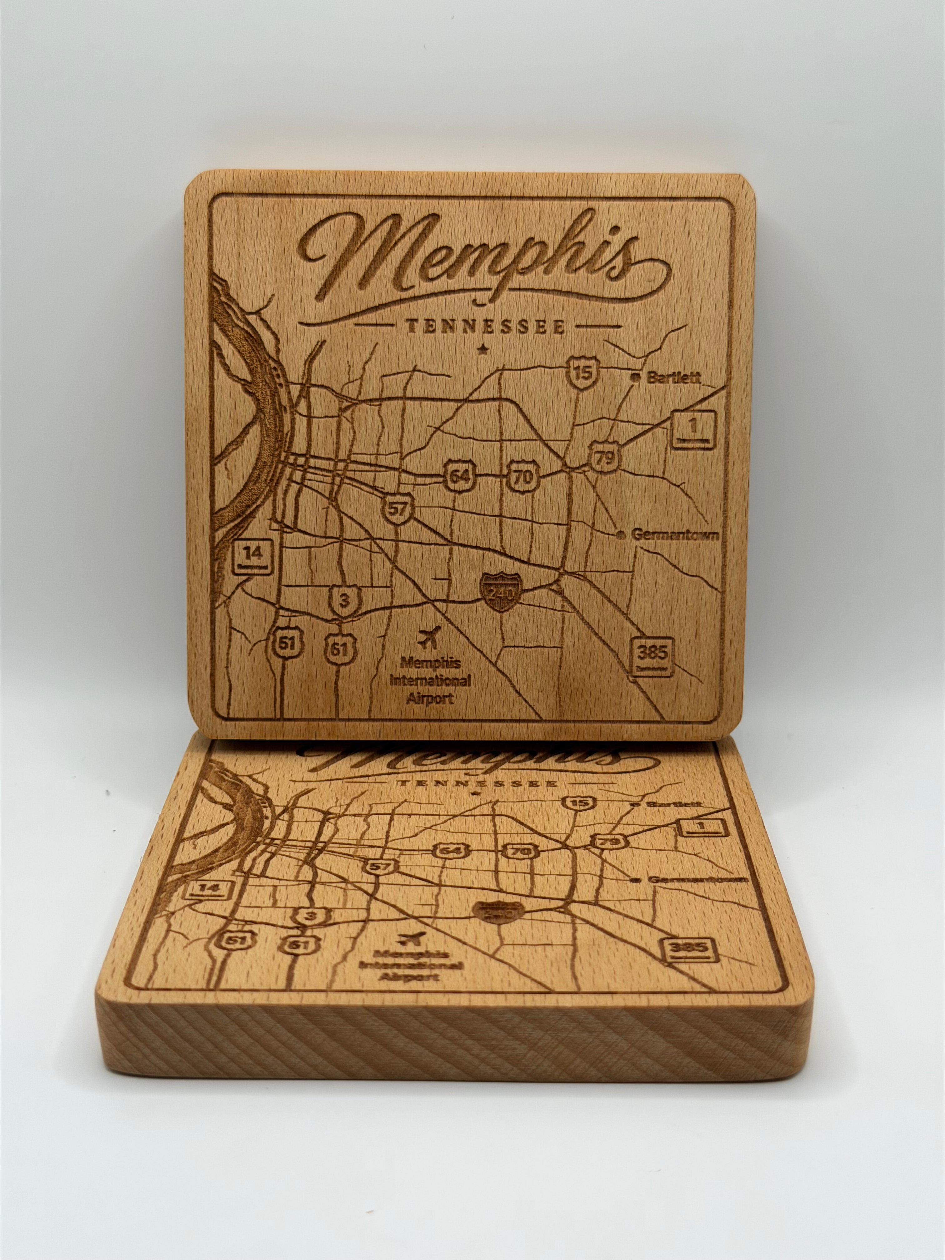 Memphis City Map Coaster (Square)