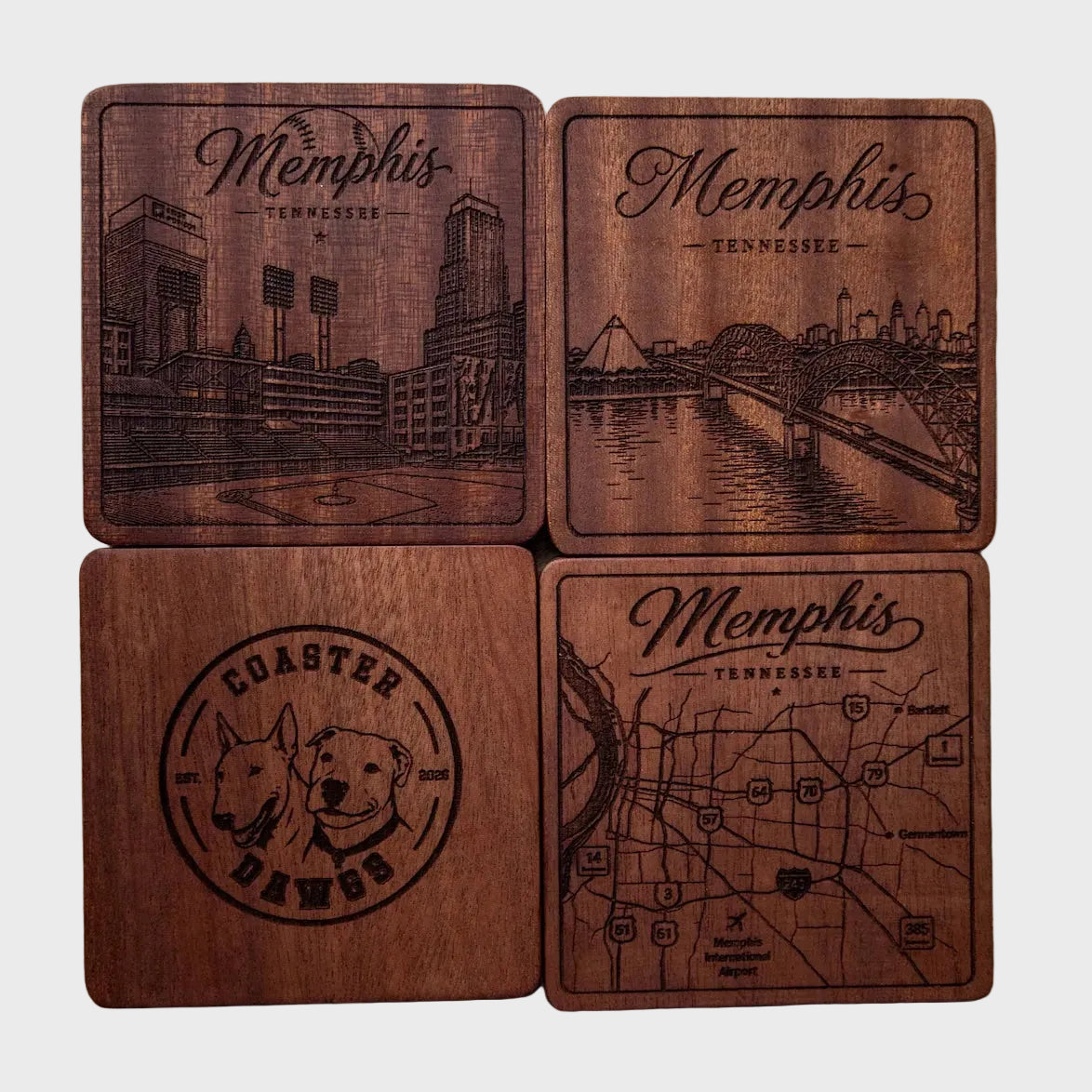 Memphis Coaster Collection Set – 4 (Square)