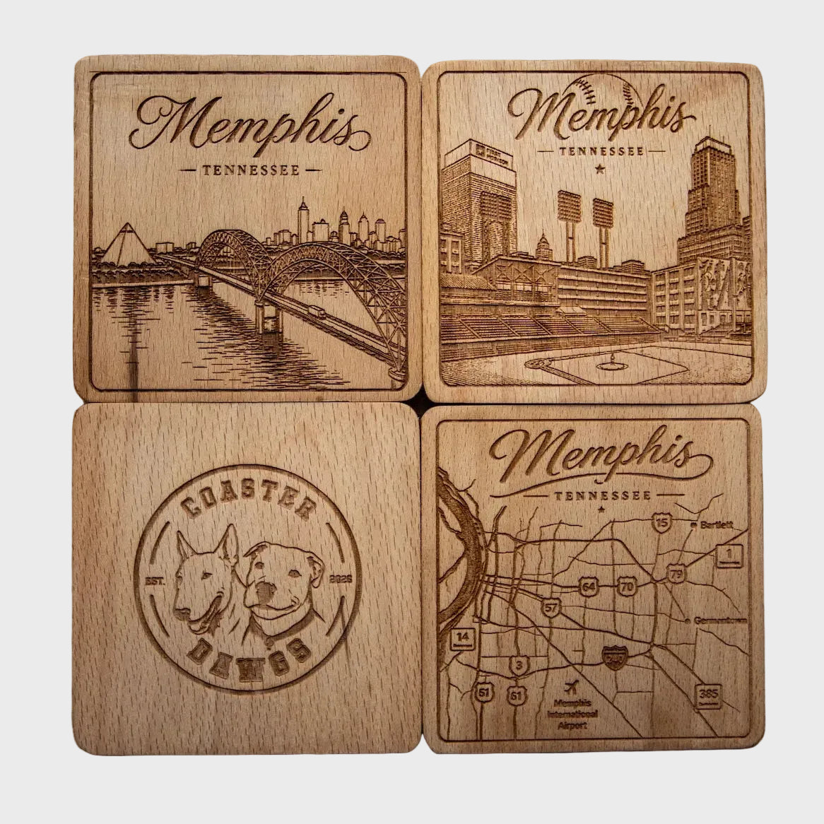 Memphis Coaster Collection Set – 4 (Square)